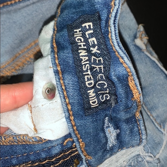 aero pastel distressed jean shorts high waisted - Picture 4 of 6